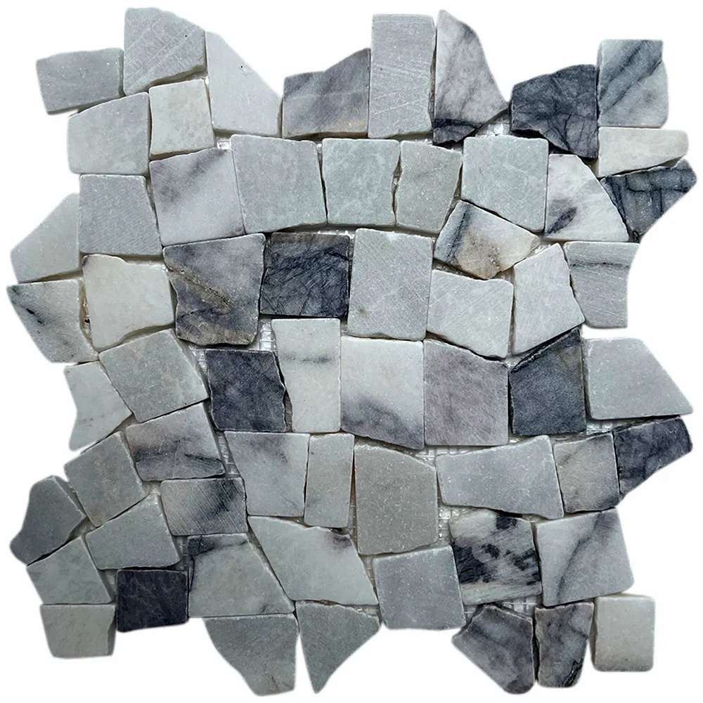 Milas Lilac Stone Mosaic Tile- Pebble Tile Shop