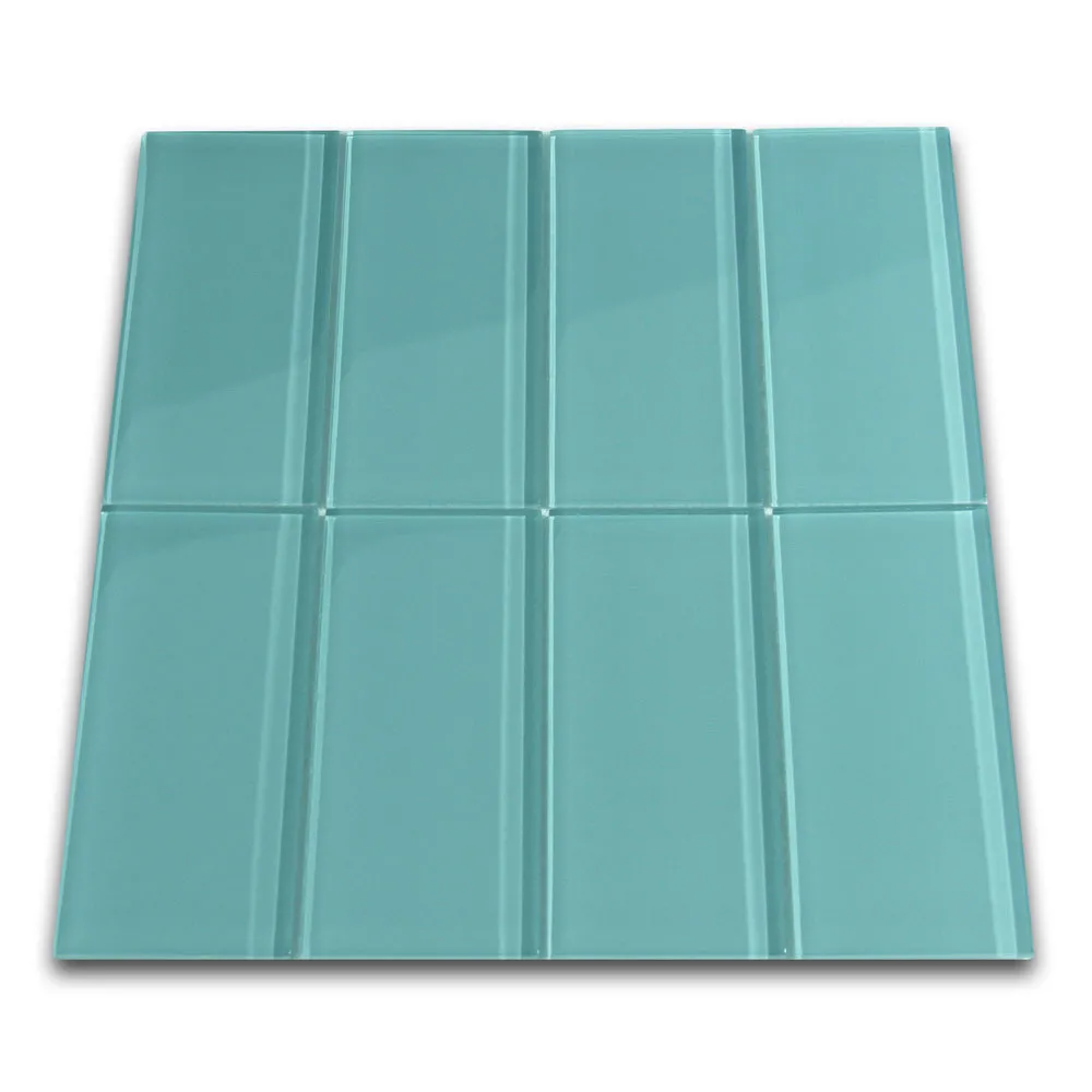 Aqua Glass Subway Tile- Pebble Tile Shop