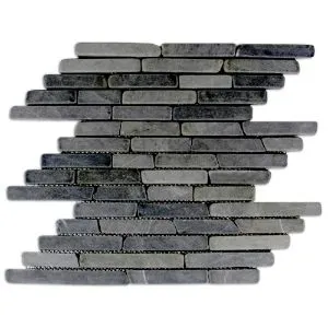 Grey Pencil Stone Mosaic Tile- Pebble Tile Shop