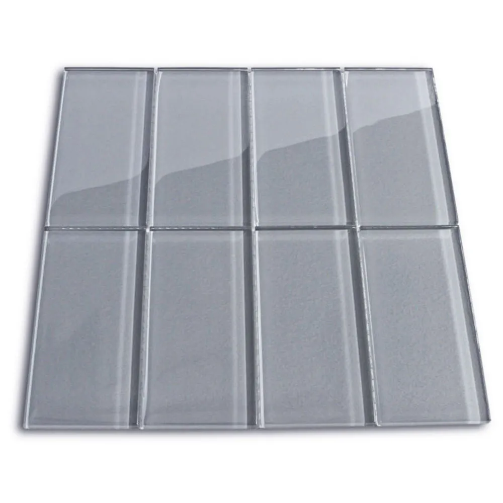 Ice Gray Glass Subway Tile- Pebble Tile Shop